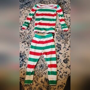 Cat & Jack Festive Striped Pajama Set - Red, Green, White